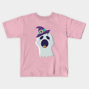 Boo Cute Ghost Halloween Kids T-Shirt